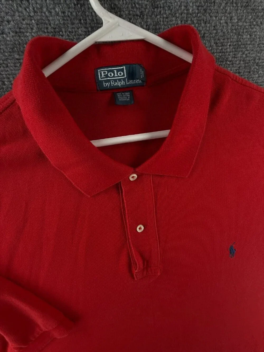 Polo Ralph Lauren Red Big Polo Shirt Short Sleeve Knit Mesh 3XLT Tall Cotton